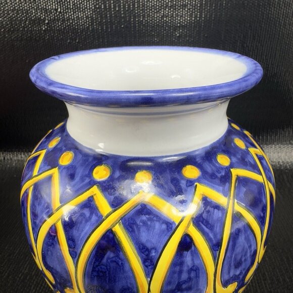 Vintage Hand Made Pottery Vase Vessel Artist Signed Sara Vietri Hand Glazed VTG - Picture 11 of 14